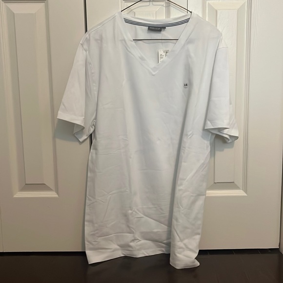 Men’s RW&CO v-neck classic white t-shirt, Size L, NWT - Picture 1 of 3